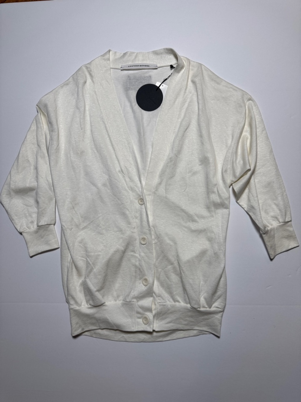 COG The Big Smoke NWT Elsa Cardigan Off White Button-Front V-Neck‎ Sweater O/S